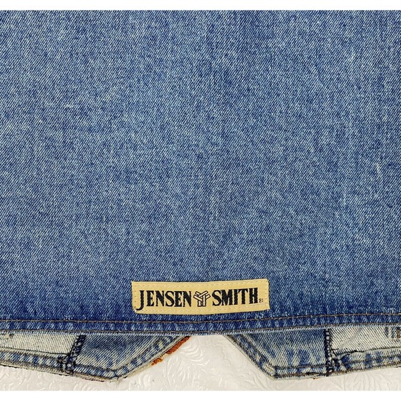 Vintage Jensen & Smith Sz XL Denim Tapestry Vest - Picture 8 of 9
